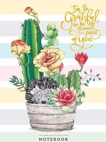 Fletore dekorative Fresh Cactus and Hedgehog, 64 faqe me katrorë, 143x210, shumëngjyrëshe