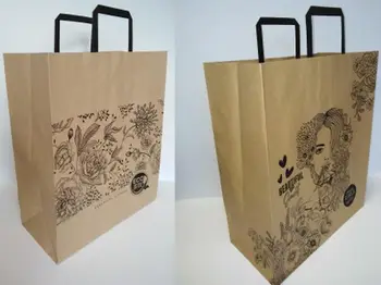 Qese letre Fresh Kraft Bag XL, 38x32cm, me lule, shumëngjyrëshe