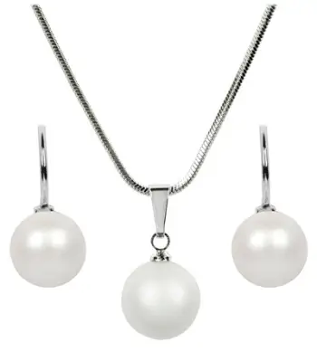 Set Levien qafore + vathë Pearlescent White SET-041
