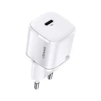 Karikues mini Usams (CC124TC02), T36, USB - C, 3 A, i bardhë