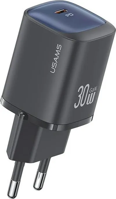 Karikues rrjeti Usams CC251, 30W GaN, USB C Fast Charging, i zi - 1