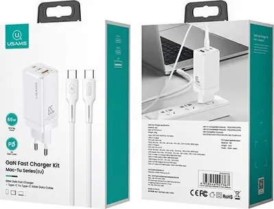 Karikues USAMS MT, 1 x USB-A, 2 x USB-C, i bardhë - 2