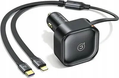 Karikues veture Usams C41, PD 30W, kabllo tërheqëse USB C dhe Lightning, i zi - 1
