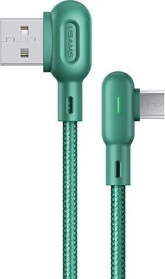 Kabllo USB Usams US-SJ509, USB-A në microUSB, 1.2 m, e gjelbër - 1