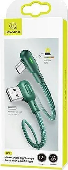 Kabllo USB Usams US-SJ509, USB-A në microUSB, 1.2 m, e gjelbër - 5