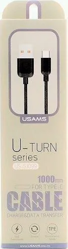 Kabllo USAMS U-Turn, USB-A në USB-C, 2A, 1m, e zezë - 3