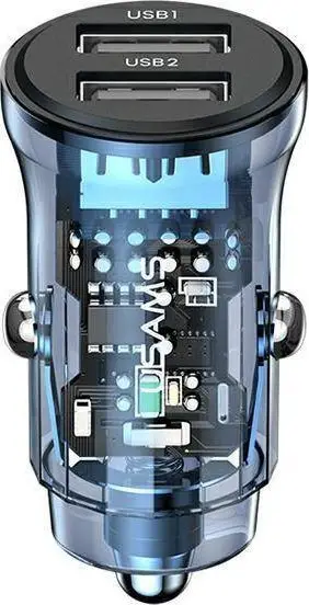 Karikues makine USAMS C31 CC162CC02, 3A, 2x USB A Fast Charge, blu