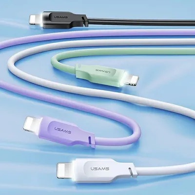 Kabllo USB Usams Lithe Series US-SJ565, USB A në Lightning, 1.2 m, jeshile - 2