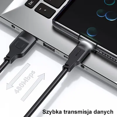 Kabllo USB Usams Lithe, USB A në USB C 1.2m, 66W, lejla - 11
