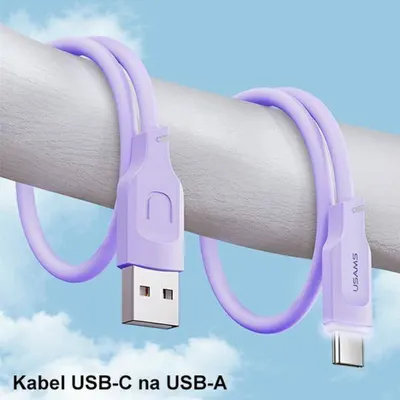 Kabllo USB Usams Lithe, USB A në USB C 1.2m, 66W, lejla - 23