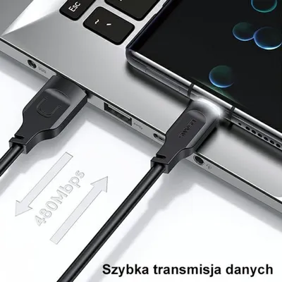 Kabllo USB Usams Lithe, USB A në USB C 1.2m, 66W, lejla - 26