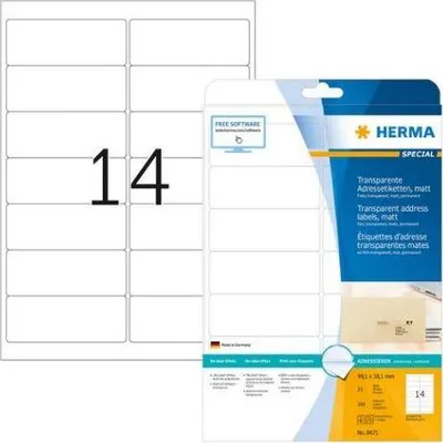 Etiketa për adresa Herma, A4, transparente - 1