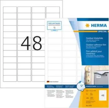 Etiketa rezistente ndaj motit Herma, A4, 45.7x21.2mm, të bardha