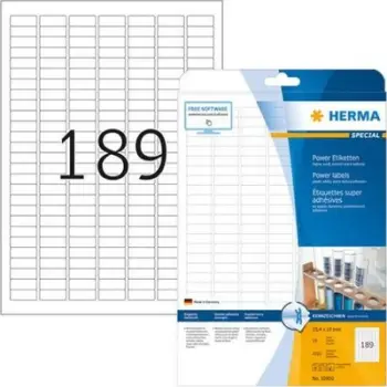 Etiketa me ngjitje të lartë Herma, A4, 25.4x10mm, të bardha