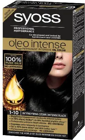 Ngjyrë për flokë Syoss Oleo Intense, 1-10, e zezë