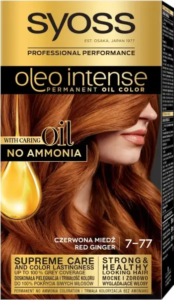 Ngjyrë për flokë Syoss Oleo Intense, 7.77 Red Ginger, 50 ml