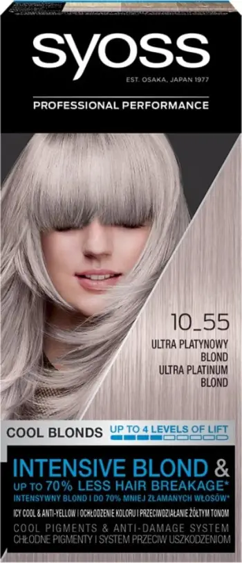Ngjyrë për flokë Syoss, 10-55 Ultra Platinum Blond, 60 ml