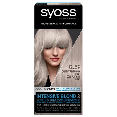 Ngjyrë për flokë Syoss, 12-59 Platinum Blond, 50 ml - 1