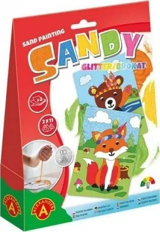 Set kreativ me rërë Alexander Sandy Brokat Fox and Teddy Bear ALEX, për fëmijë, shumëngjyrësh