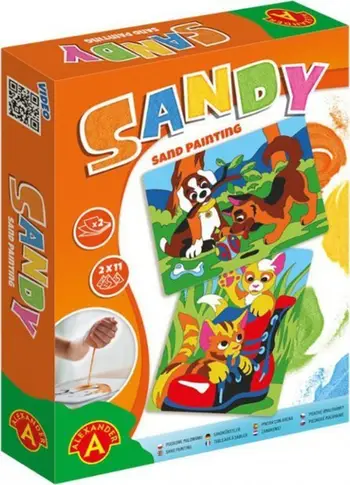 Set kreativ me rërë Alexander Sandy Sand Paintings Kittens Puppies ALEX, vizatime me kotele dhe këlyshë, shumëngjyrëshe