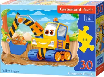 Puzzle Castorland Yellow Excavator (03464), 30 elemente, shumëngjyrëshe