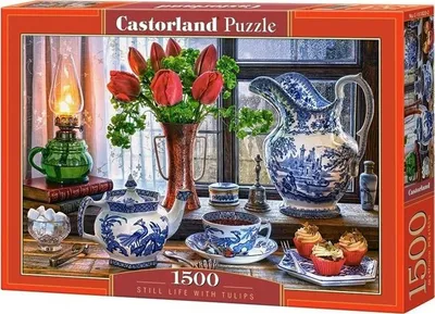Puzzle Castorland Still Life with Tulips, 1500 elemente, shumëngjyrësh - 1