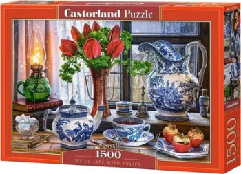 Puzzle Castorland Still Life with Tulips, 1500 elemente, shumëngjyrësh