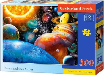 Puzzle Castorland Planets and their Moons (241104), 300 pjesë, shumëngjyrësh