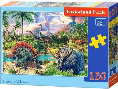 Puzzle Castorland Dinosaurët nga vullkanet, 120 copë - 1