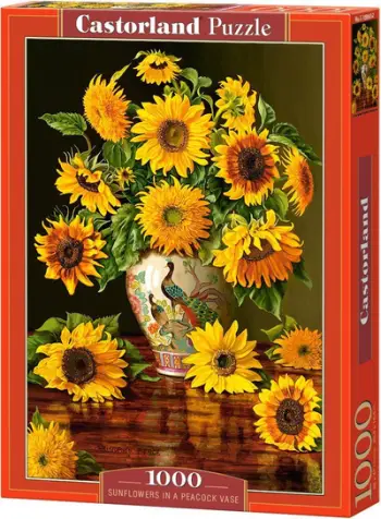 Puzzle Castorland: Sunflowers in a peacock vase, 1000 elemente