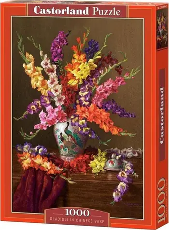 Puzzle Castorland Gladioli in a Chinese Vase, 1000 copë, 68 x 47 cm, shumëngjyrësh