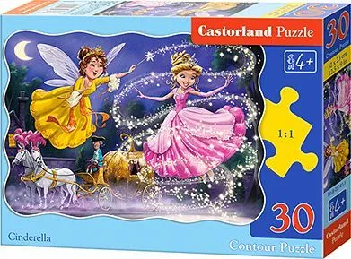 Puzzle Castorland Cinderella, 30 elemente, + 4 vjeç - 1