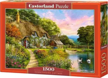 Puzzle Castorland, një kasolle fshati buzë liqenit, 1500 copë