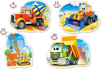 Puzzle për fëmijë Castorland x4, mjete ndërtimi, shumëngjyrëshe