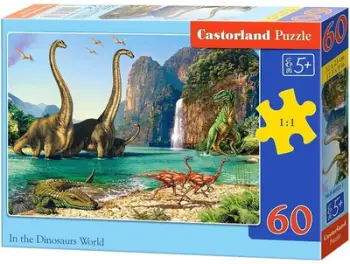 Puzzle Castorland In the world of dinosaurs, 60 elemente, shumëngjyrëshe