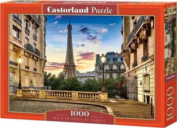 Puzzle Castorland Walk in Paris at sunset, 1000 copë, 68 x 47 cm, shumëngjyrësh