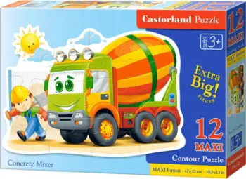Lodër puzzle Castorland Concrete Mixer 120086, 3+, 12 elemente