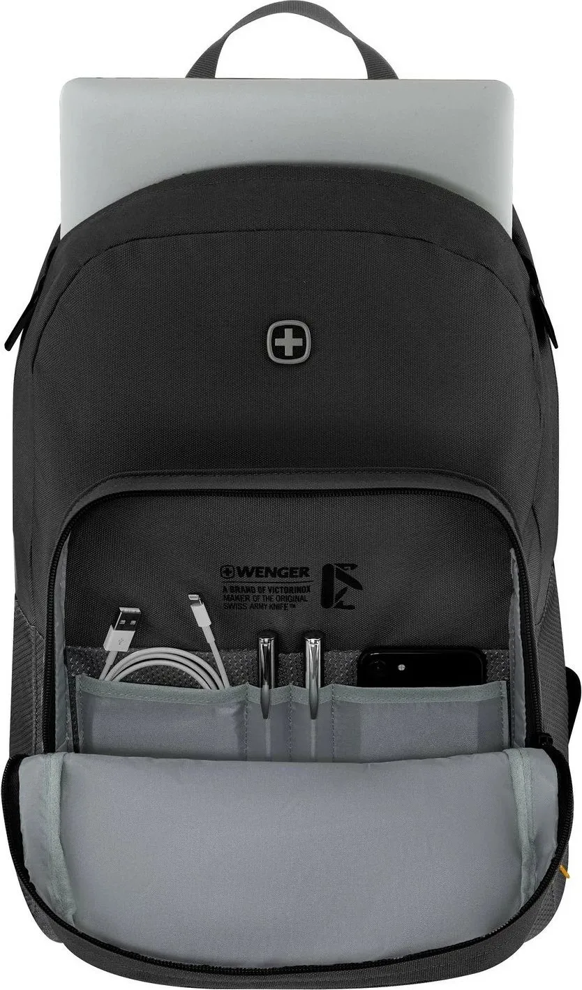 Çantë shpine Wenger SwissGear Crango, 15.6", material i ricikluar, e zezë - 2