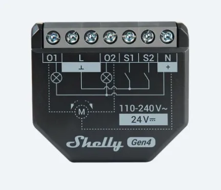 Rele inteligjente Shelly 2PM Gen4, WiFi, e zezë - 2