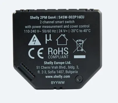 Rele inteligjente Shelly 2PM Gen4, WiFi, e zezë - 3