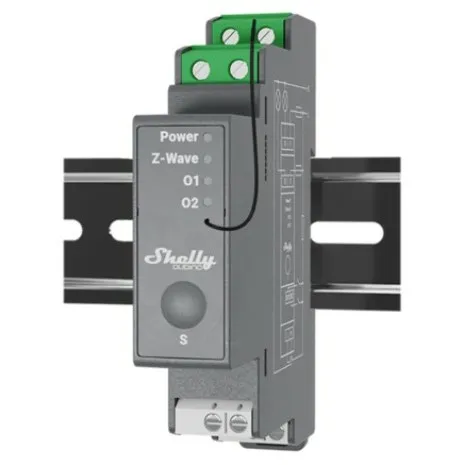 Ndërprerës inteligjent Shelly Wave Pro 2, 2 kanale, Z Wave, për DIN rail - 1