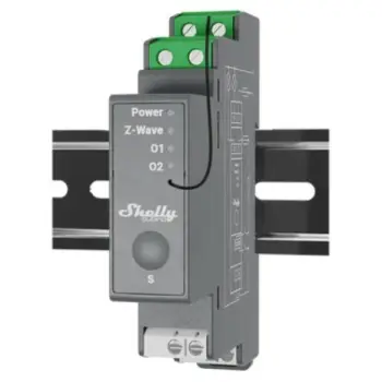 Ndërprerës inteligjent Shelly Wave Pro 2, 2 kanale, Z Wave, për DIN rail