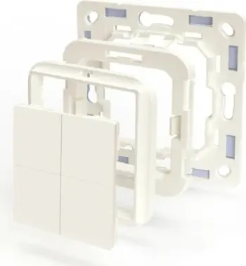 Switch Shelly BLU Wall 4 Adapter, 3 V, 4 butona, ngjyrë fildishi
