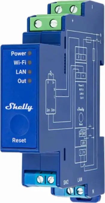 Ndriçues inteligjent Shelly Pro Dimmer 0/1-10V PM, WiFi LAN, matje energjie
