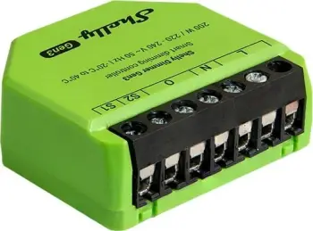 Dimmer Shelly Dimmer Gen3, wireless, kontroll me aplikacion, për LED, zi/lime