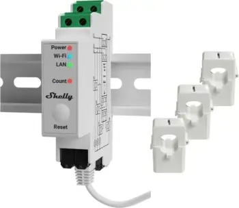 Matës energjie trefazor Shelly Pro 3EM, 120A, WiFi, i bardhë
