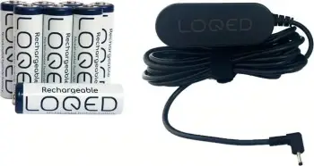 Kit energjie Shelly LOQED, bateri të rikarikueshme + adaptor, i zi