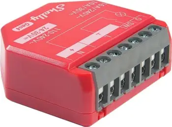 Relé inteligjent Shelly 1PM Gen4, 16A, WiFi, Zigbee, Bluetooth, matës energjie, kuqe
