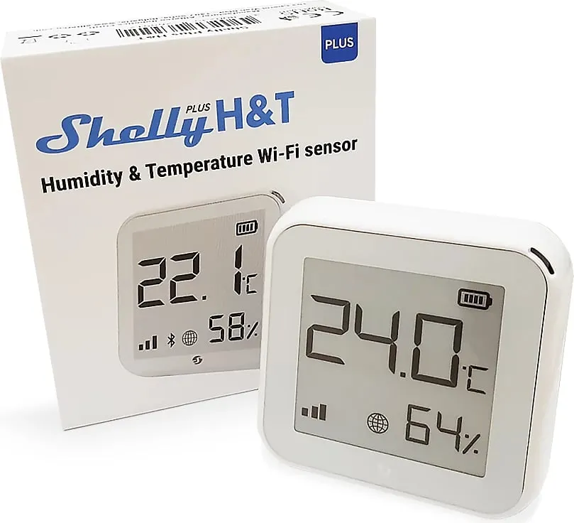 Detektor i lagështisë dhe temperaturës Shelly Plus - 2