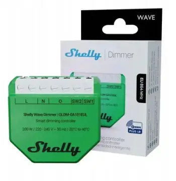 Dimmer smart Shelly Wave Dimmer EU LR, kontroll wireless, 220-240V, i gjelbër
